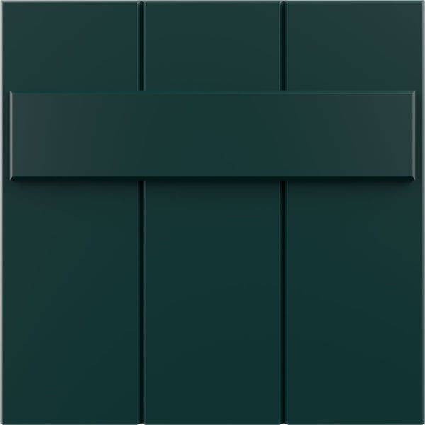 Ekena Millwork 12"W x 12"H True Fit PVC Joined Board-n-Batten Shutters Sample, Thermal Green SAMPLE-TFPBBFG - main